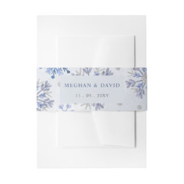 Cintas Para Invitaciones Copos de nieve Azul plateado Navidad Invierno Boda
