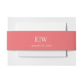 Cintas Para Invitaciones Coral elegante y sencillo al atardecer con Boda mo