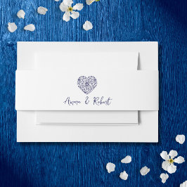 Cintas Para Invitaciones Corazón azul de Talavera