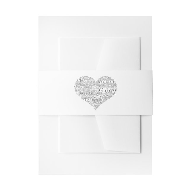 Cintas Para Invitaciones Corazón de argot australiano (Anverso Ejemplo)
