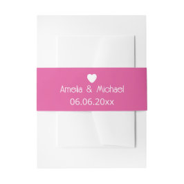 Cintas Para Invitaciones Corazón de Boda Rosa Frambuesa