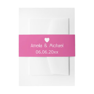 Cintas Para Invitaciones Corazón de Boda Rosa Frambuesa