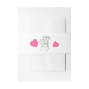 Cintas Para Invitaciones Corazón Rosa Y Blanco Novia Y Novio Boda