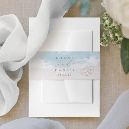 Cintas Para Invitaciones Corazones de guión moderno en la playa de bodas en