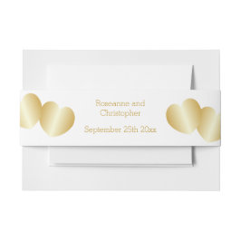 Cintas Para Invitaciones Corazones Diseñan Boda de color dorado