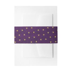 Cintas Para Invitaciones Corazones Lindos de Arpillera Granja Rústica Púrpu