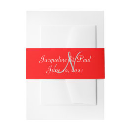Cintas Para Invitaciones Corazones rojos al atardecer monogramados