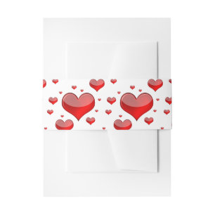 Cintas Para Invitaciones Corazones rojos caídos (¡Usted elige el color de f