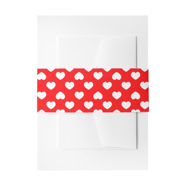 Cintas Para Invitaciones Corazones Rojos Minimalistas (Anverso Ejemplo)