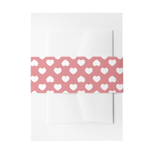 Cintas Para Invitaciones Corazones rosados minimalistas (Anverso Ejemplo)