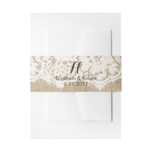 Cintas Para Invitaciones Cordón y rosas en la falsa madera