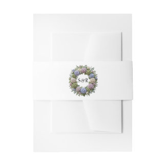 Cintas Para Invitaciones Corona de boda con monograma de hortensia