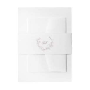 Cintas Para Invitaciones Corona de Malva Monograma Boda Elegante