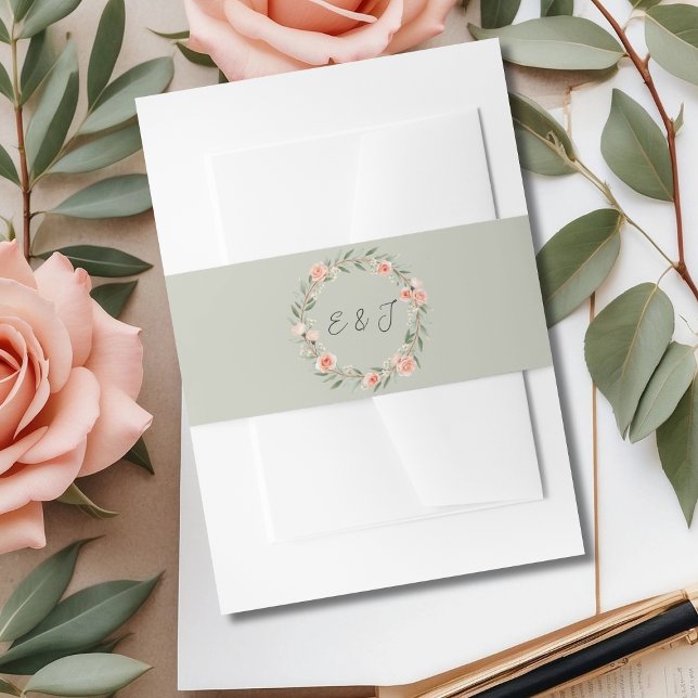 Cintas Para Invitaciones corona verde, romántica rosa (Subido por el creador)