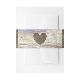 Cintas Para Invitaciones Country Wood Heart Boda