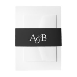 Cintas Para Invitaciones Couple's Ampersand Monogram Black White Initials
