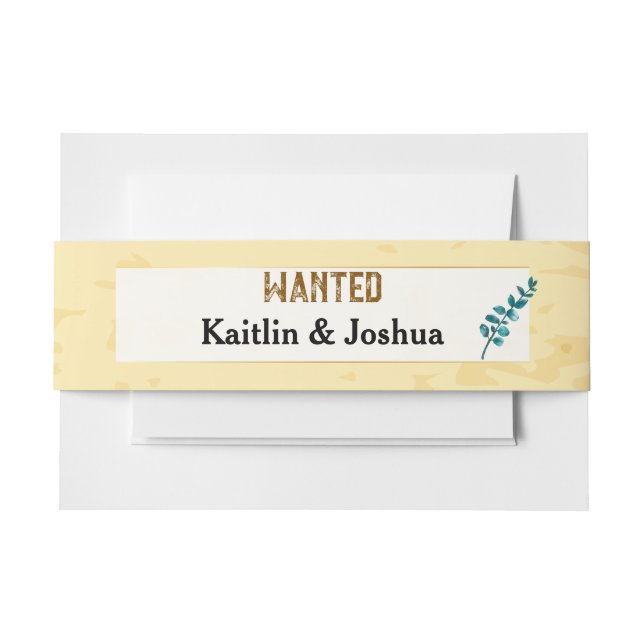 Cintas Para Invitaciones Cowboy Boots Boda 🤠 un monograma occidental ruso (Anverso Ejemplo)