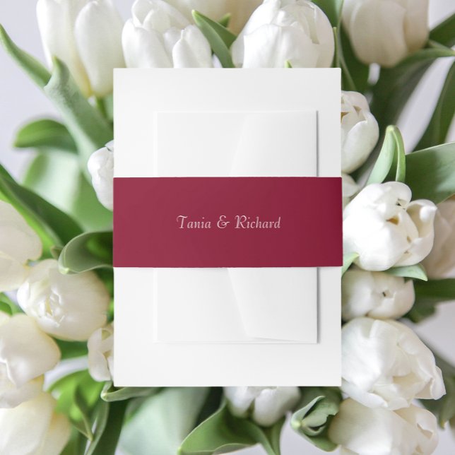Cintas Para Invitaciones Cranberry Red Simple Stylist Name Boda (In Situ Wedding)