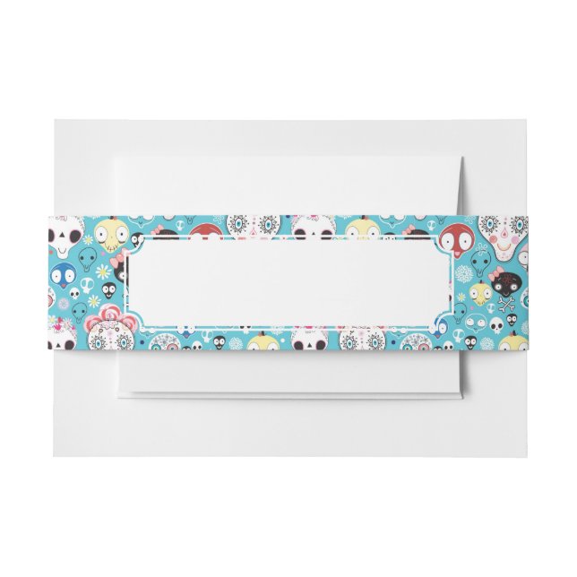 Cintas Para Invitaciones Cráneo de risa de la textura (Anverso Ejemplo)