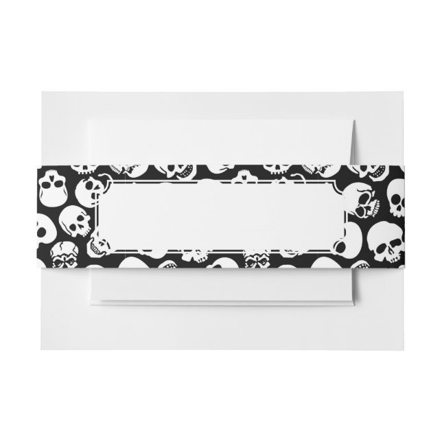 Cintas Para Invitaciones Cráneos en modelo negro del fondo (Anverso Ejemplo)