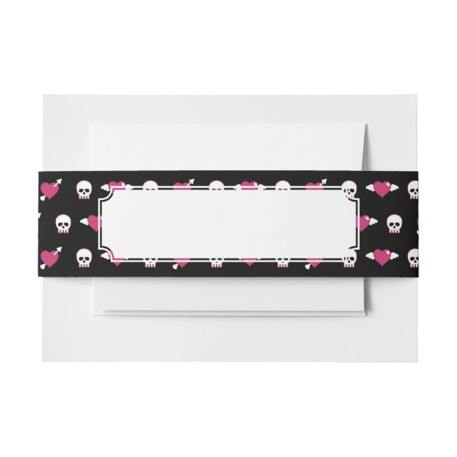 Cintas Para Invitaciones Cráneos y corazones (Anverso Ejemplo)