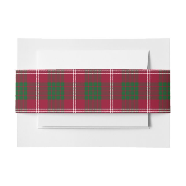 Cintas Para Invitaciones Crawford Scottish Tartan Belly Band (Anverso Ejemplo)