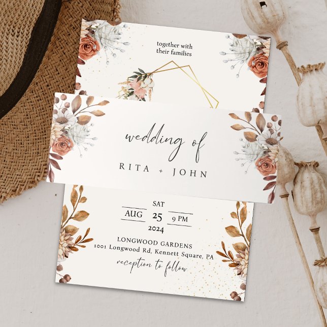 Cintas Para Invitaciones Cream Boho Boda blanco y negro (Subido por el creador)