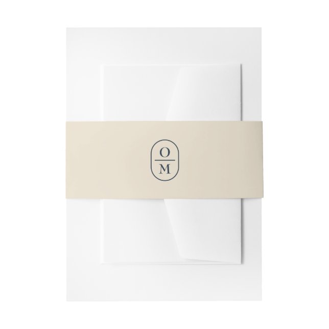 Cintas Para Invitaciones Cream | Couple Monogram Wedding Invitation  (Anverso Ejemplo)