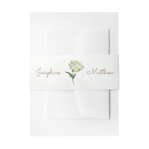 Cintas Para Invitaciones Cream Peony Wedding Invitación a bandas Belly