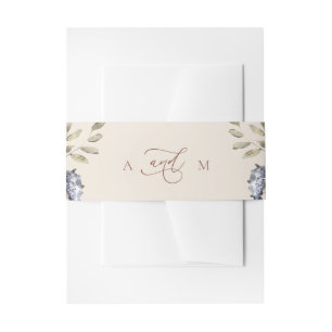 Cintas Para Invitaciones Crema acuarela Floral Monograma Boda