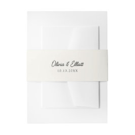 Cintas Para Invitaciones Crema de guiones minimalistas fuera de la suite de
