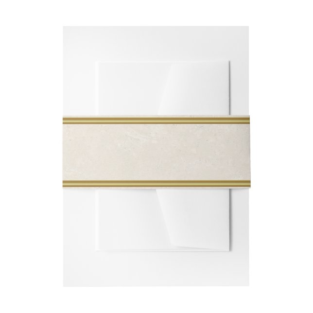 Cintas Para Invitaciones Crema y oro (Anverso Ejemplo)