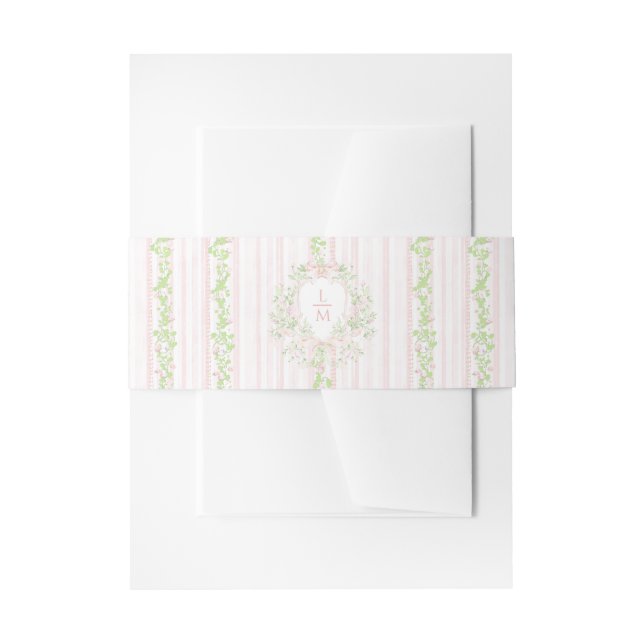 Cintas Para Invitaciones Crest Dulce con Lazo Rosa Rubor (Anverso Ejemplo)