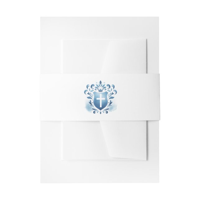 Cintas Para Invitaciones Crest y Cruz Azul Polvoriento (Anverso Ejemplo)