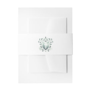 Cintas Para Invitaciones Crest y Cruz Verde Salvia