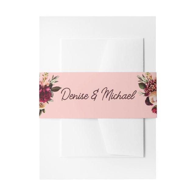 Cintas Para Invitaciones Crisantemo romántico (Anverso Ejemplo)