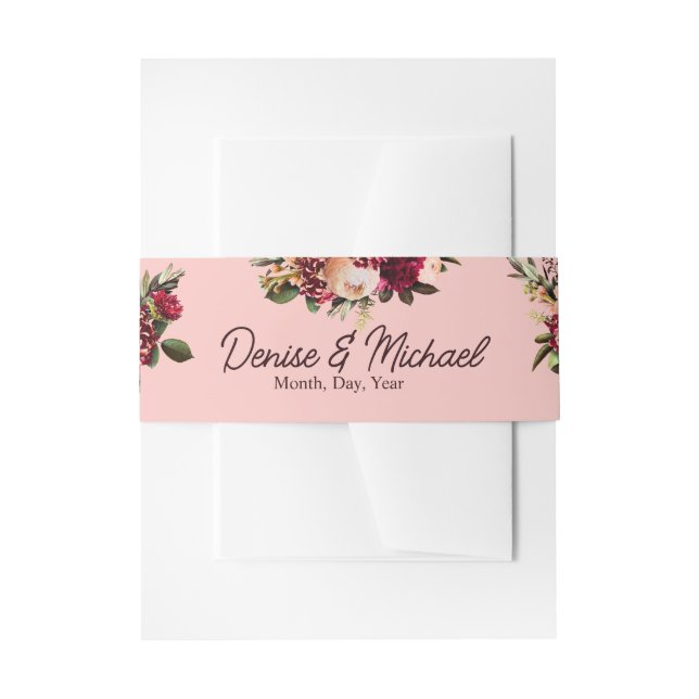 Cintas Para Invitaciones Crisantemo romántico (Anverso Ejemplo)