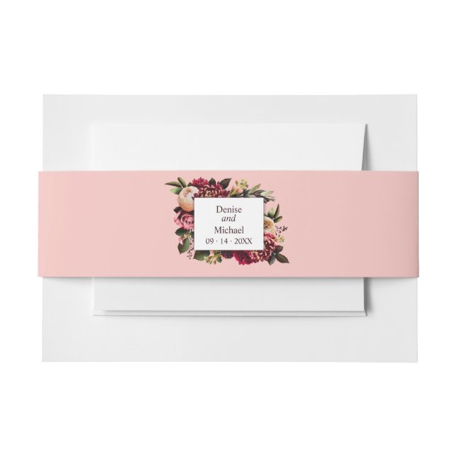 Cintas Para Invitaciones Crisantemo Romántico (Anverso Ejemplo)