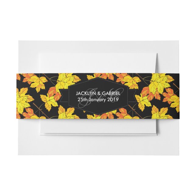 Cintas Para Invitaciones Cuando el otoño se va (Anverso Ejemplo)