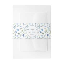 Cintas Para Invitaciones Cubierta azul acuática floral rústica boda de la p