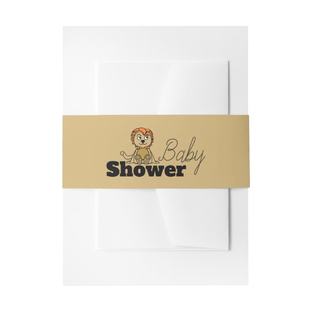 Cintas Para Invitaciones Cubo de León Cute, Baby Shower (Anverso Ejemplo)