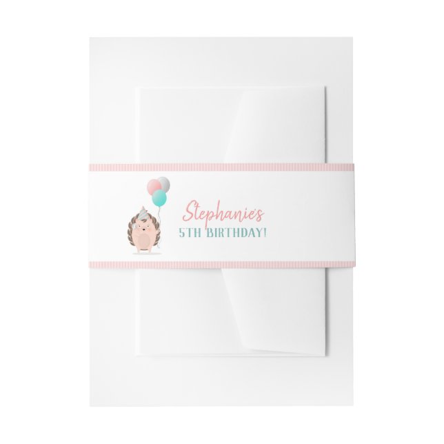 Cintas Para Invitaciones Cumpleaños de Cute Hedgehog (Anverso Ejemplo)