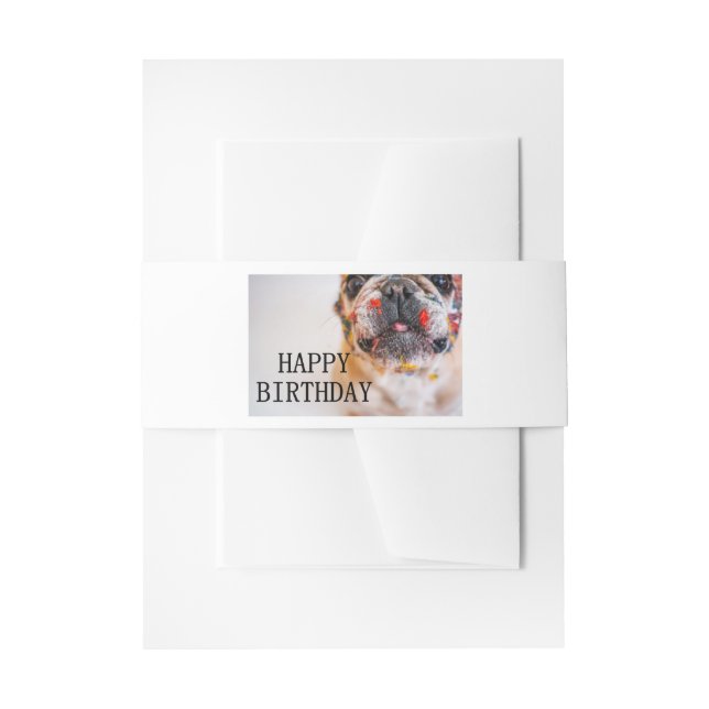 Cintas Para Invitaciones cumpleaños de frenchie (Anverso Ejemplo)