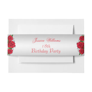 Cintas Para Invitaciones Cumpleaños de hermosas rosas rojas románticas