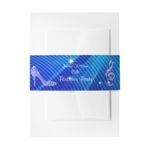 Cintas Para Invitaciones Cumpleaños de la Bola Disco Azul