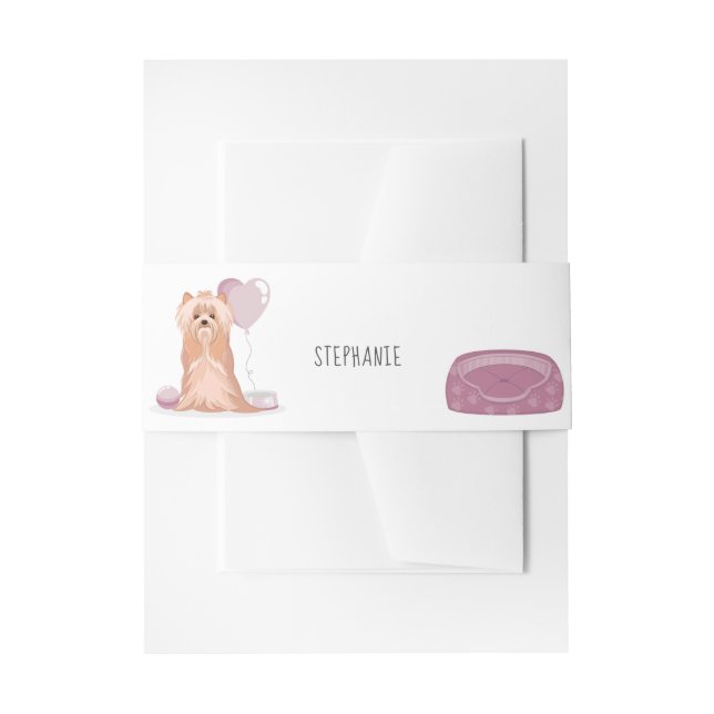 Cintas Para Invitaciones Cumpleaños del Terrier de Cute Yorkshire (Anverso Ejemplo)