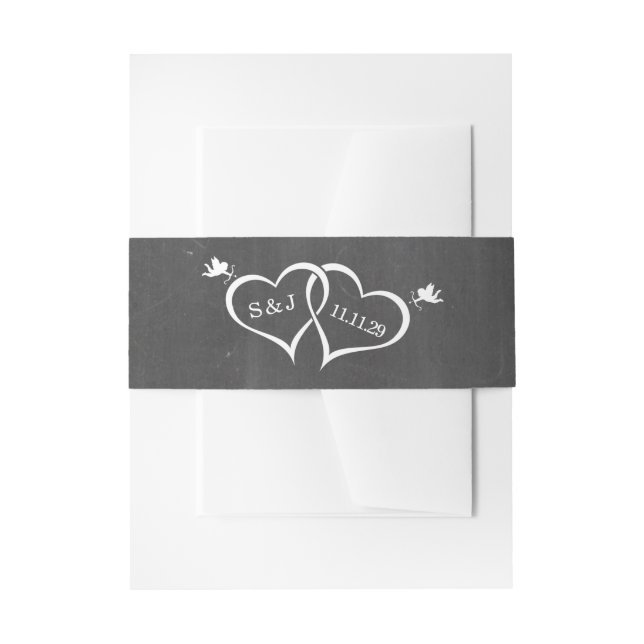 Cintas Para Invitaciones Cupid Hearts Chalkboard (Anverso Ejemplo)