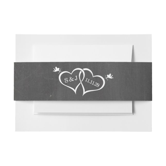 Cintas Para Invitaciones Cupid Hearts Chalkboard (Anverso Ejemplo)
