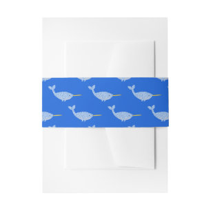 Cintas Para Invitaciones Cute Blue Baby Boy Narwhal Patteron Baby Shower