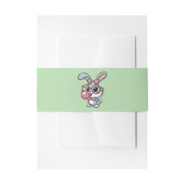 Cintas Para Invitaciones Cute Bunny with Glasses Blowing Bubble Gum